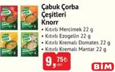 KNORR ÇABUK ÇORBA ÇEŞİTLERİ